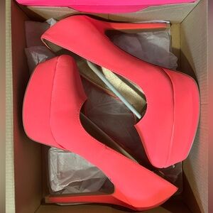 Charlotte Russe Vibrant Pink Platform Heels